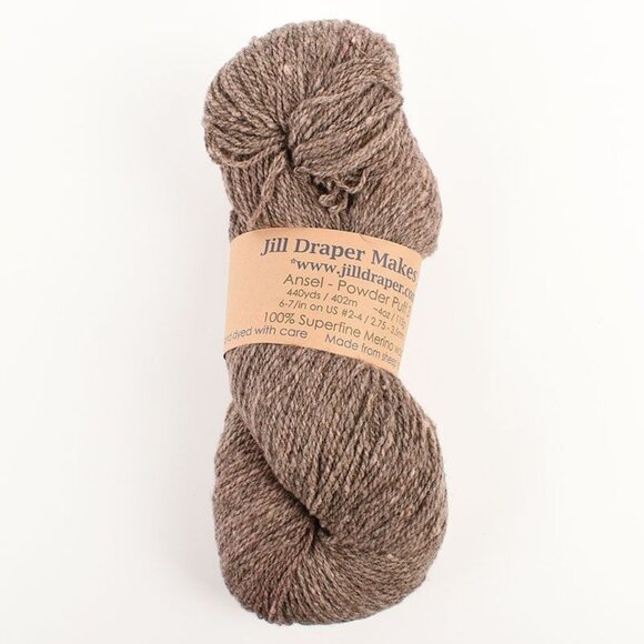 Jill Draper Makes Stuff Ansel Yarn Merino Wool Powder Puff Brown - Picture 1 of 3